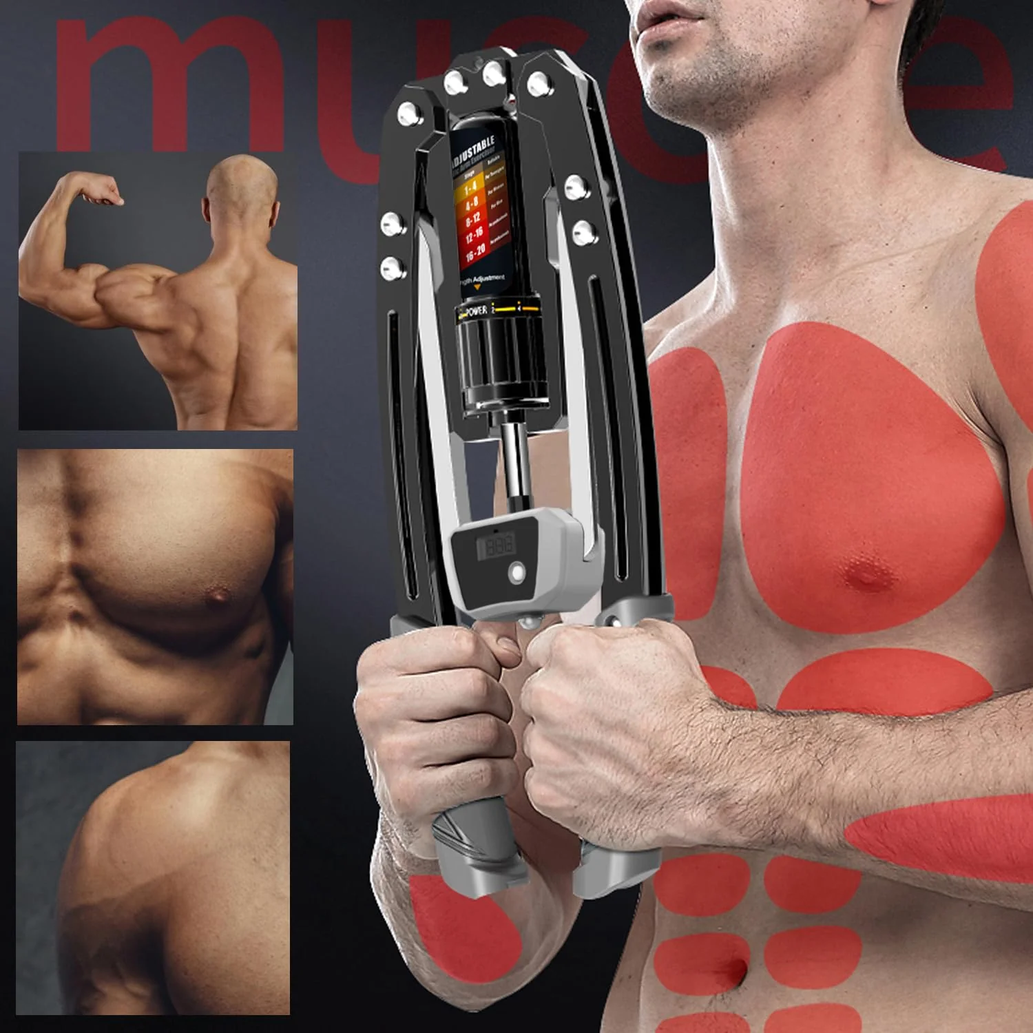 Sakerplus Adjustable Hydraulic Arm Strength Trainer (with LED counter) - Image 7