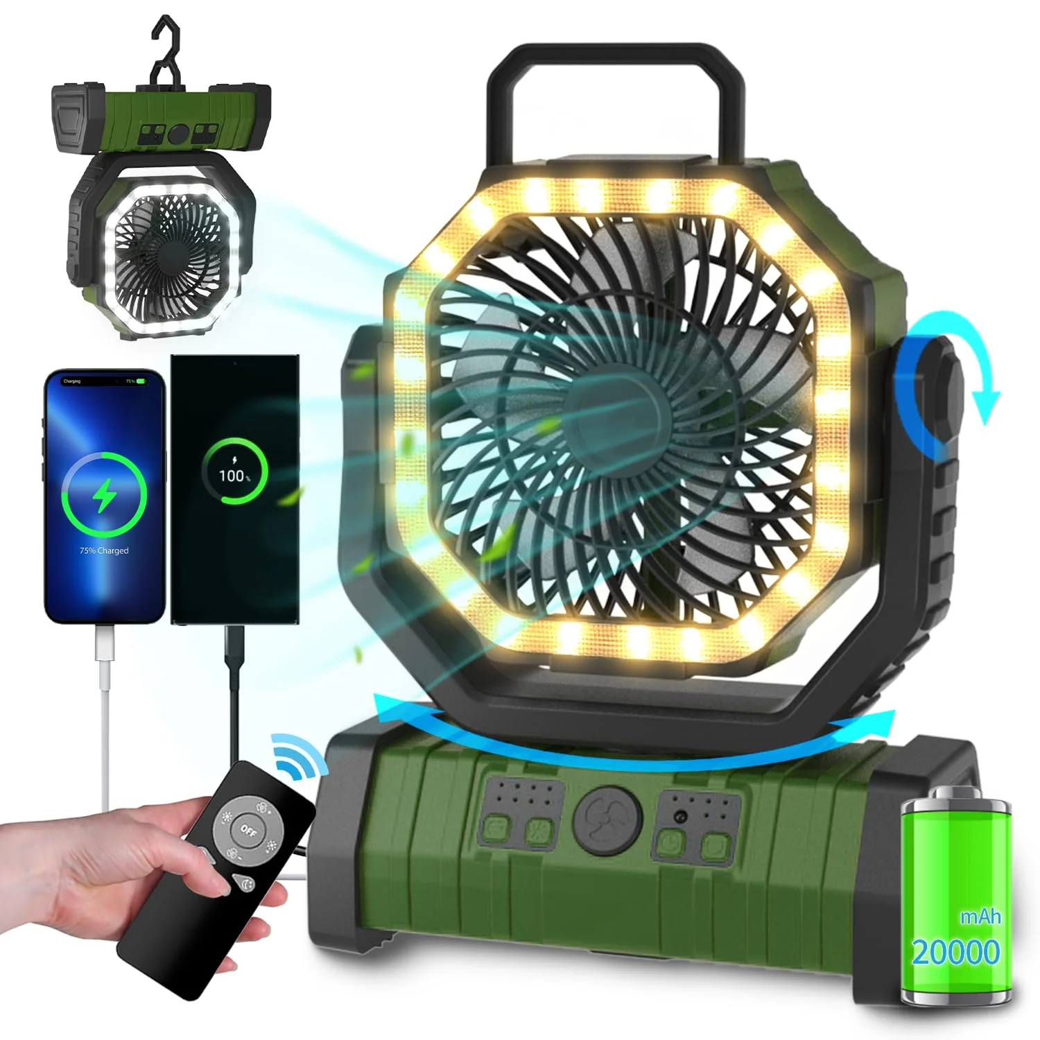 Sakerplus Camping Battery Powered Fan - Image 10