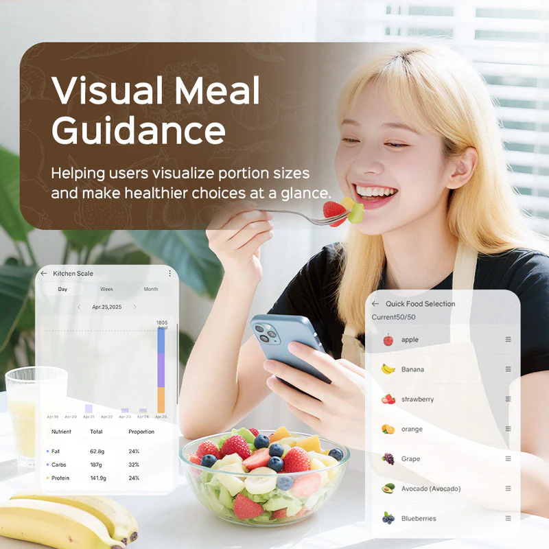 Sakerplus Digital Kitchen Scale with Nutrition Tracking - Image 3