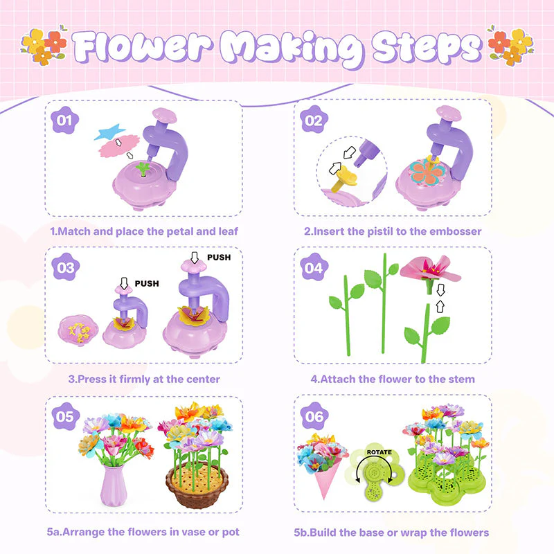 Sakerplus DIY Fabric Flower Craft Kit - Image 4
