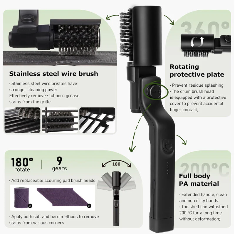 Sakerplus Electric 3-Speed Grill Brush - Image 6