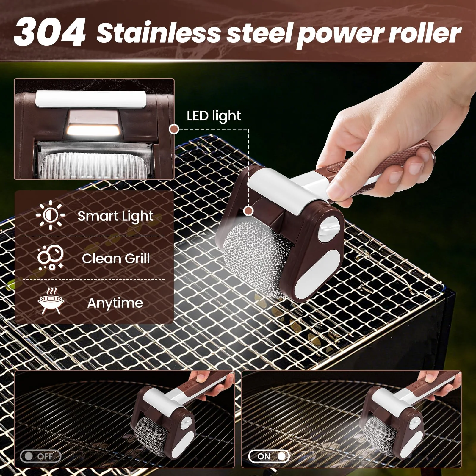 Sakerplus® Electric Grill Cleaner Bristle Free(Only 1 Roller) - Image 3