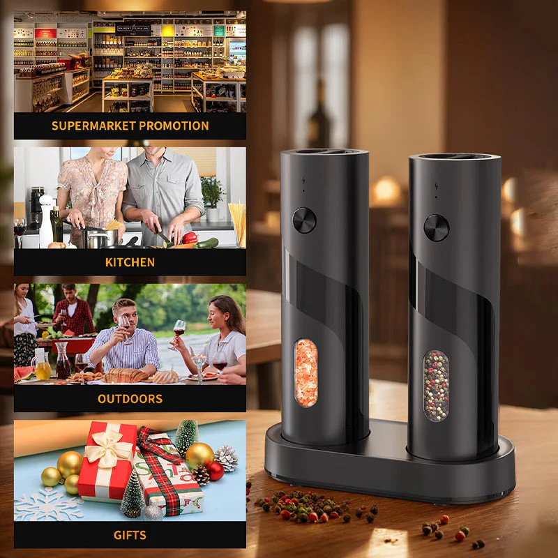 Sakerplus Electric Salt and Pepper Grinder Set with Charging Base - Image 16