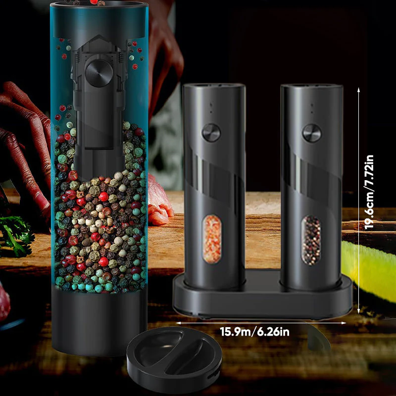 Sakerplus Electric Salt and Pepper Grinder Set with Charging Base - Image 17