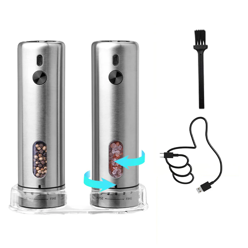 Sakerplus Electric Salt and Pepper Grinder Set with Charging Base - Image 4