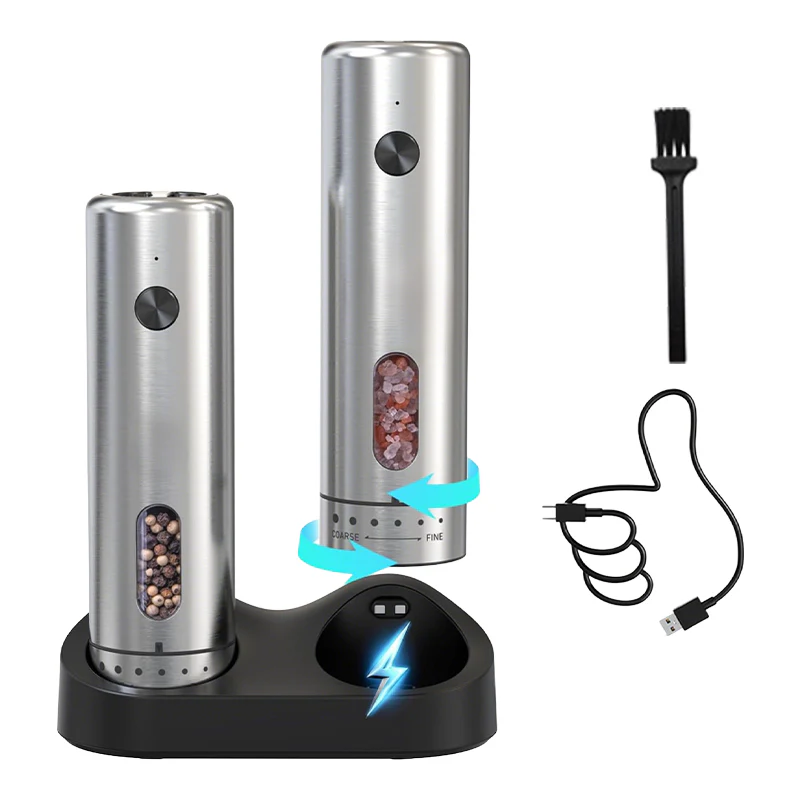 Sakerplus Electric Salt and Pepper Grinder Set with Charging Base - Image 5