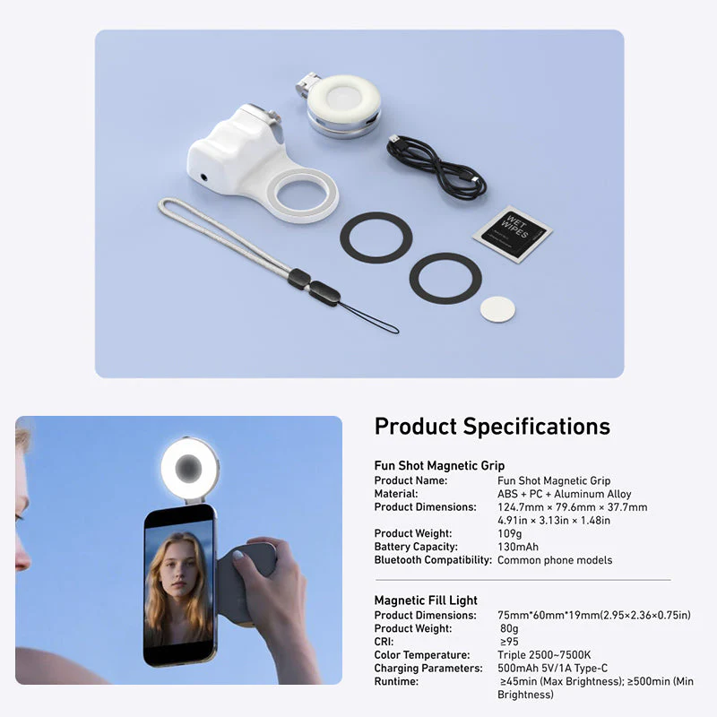 Sakerplus Fun Shot Magnetic Grip & Magnetic Selfie Light - Image 11