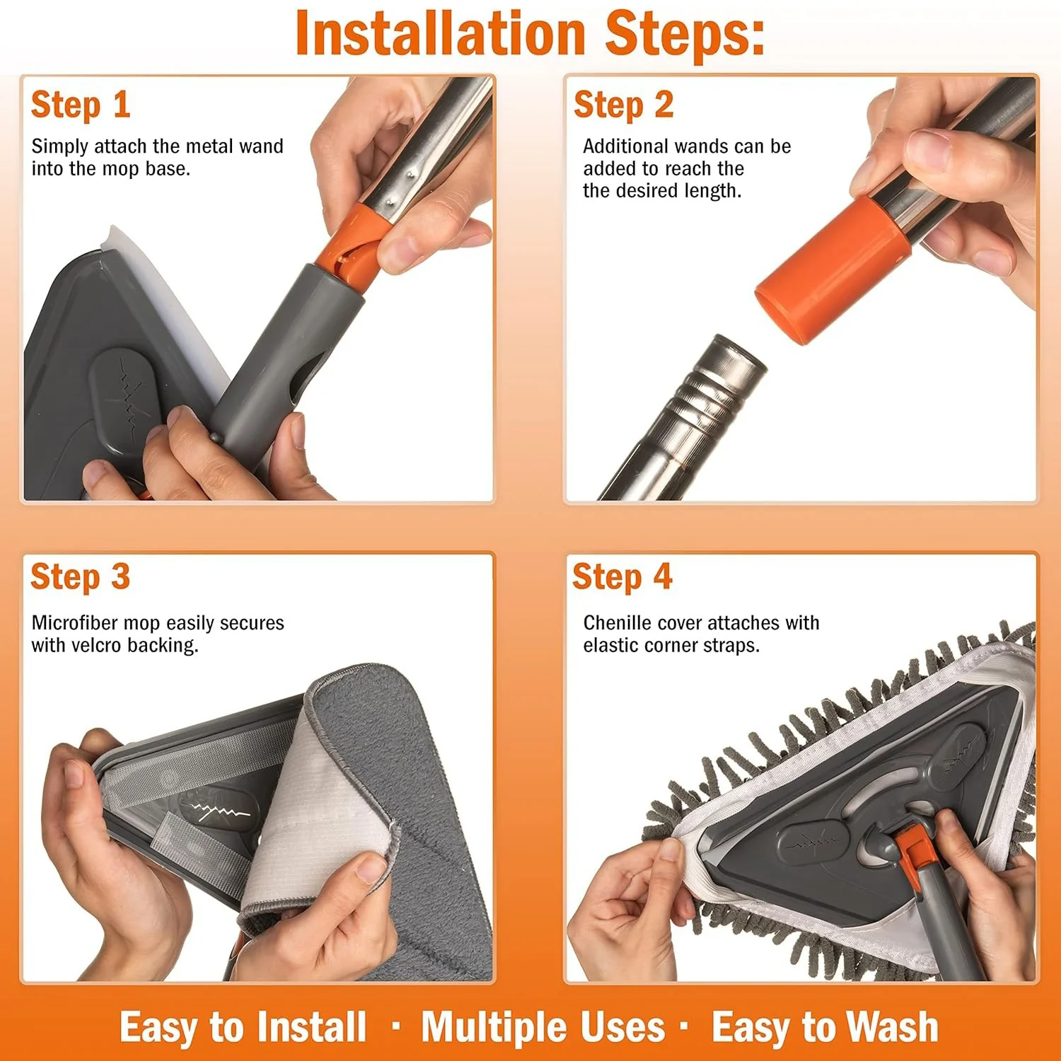 Sakerplus Long-handled wall cleaning mop - Image 3