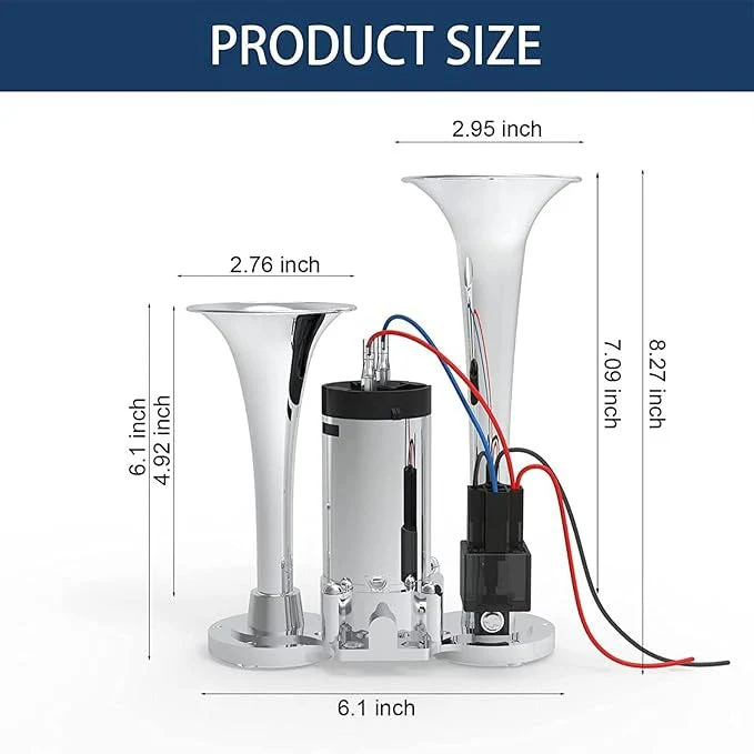 Sakerplus Loud Car Dual Trumpet Air Horn - Image 3