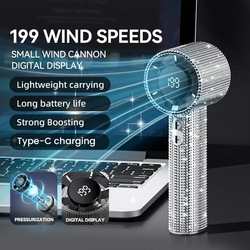 Sakerplus Luxury Rechargeable Handheld Turbo Fan - Image 6