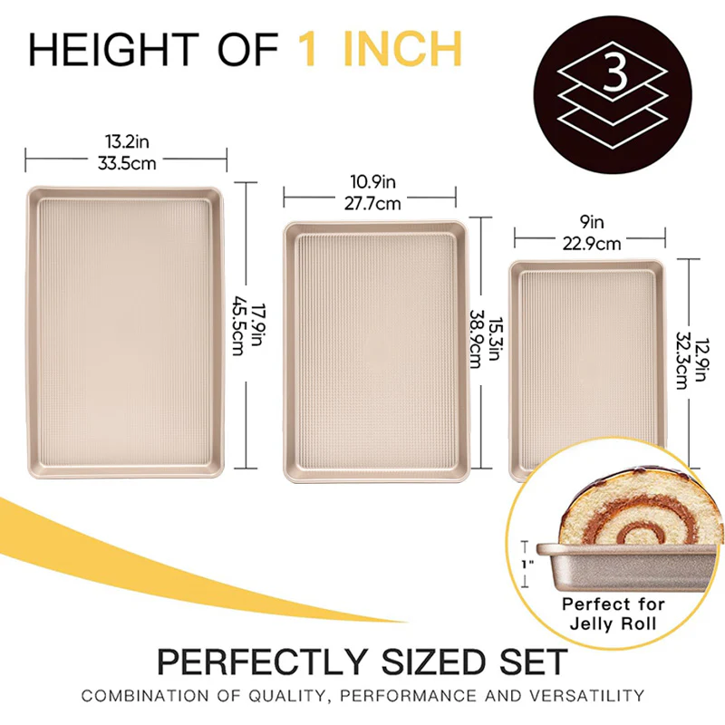 Sakerplus® Nonstick Baking Sheet Pan Set - Image 11