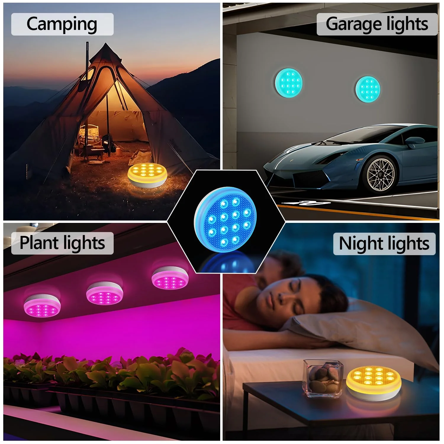 Sakerplus 2/4 PCS-Ultra-High Brightness Rechargeable Submersible LED Lights with Remote - Image 17