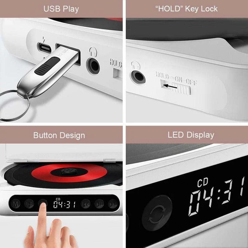 Sakerplus® Portable Bluetooth CD Player - Image 3