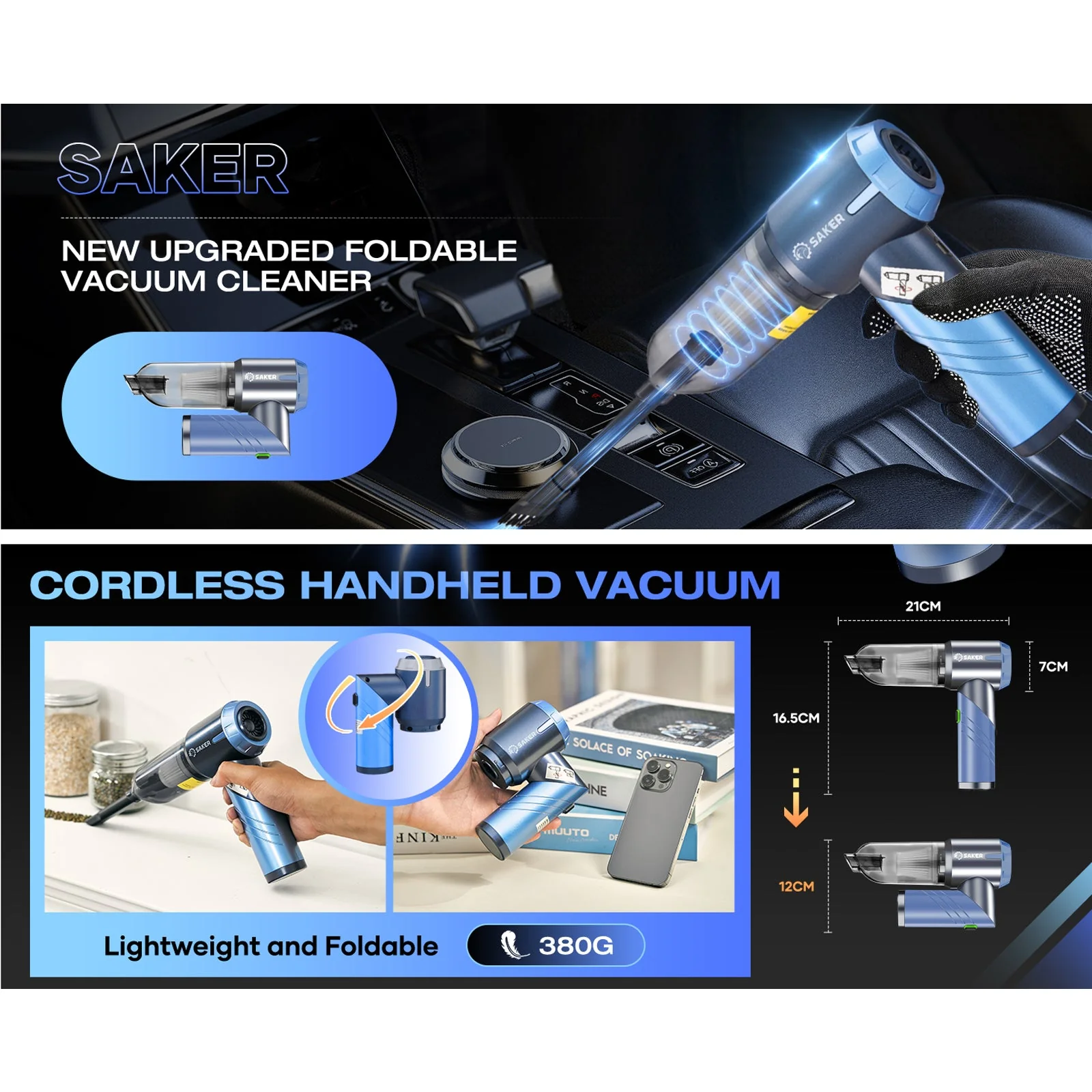 Sakerplus Portable Cordless Car Vacuum - Image 11