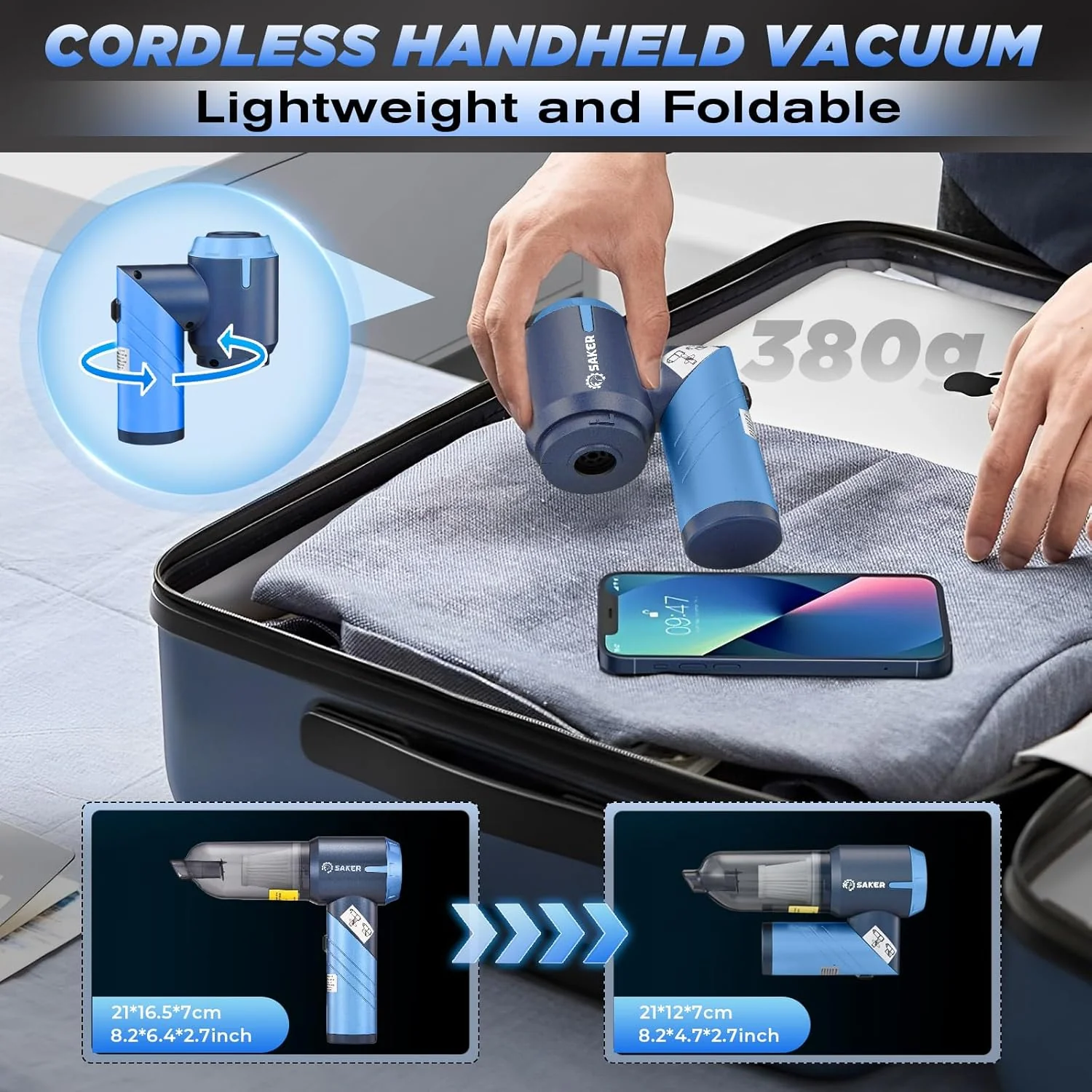 Sakerplus Portable Cordless Car Vacuum - Image 13