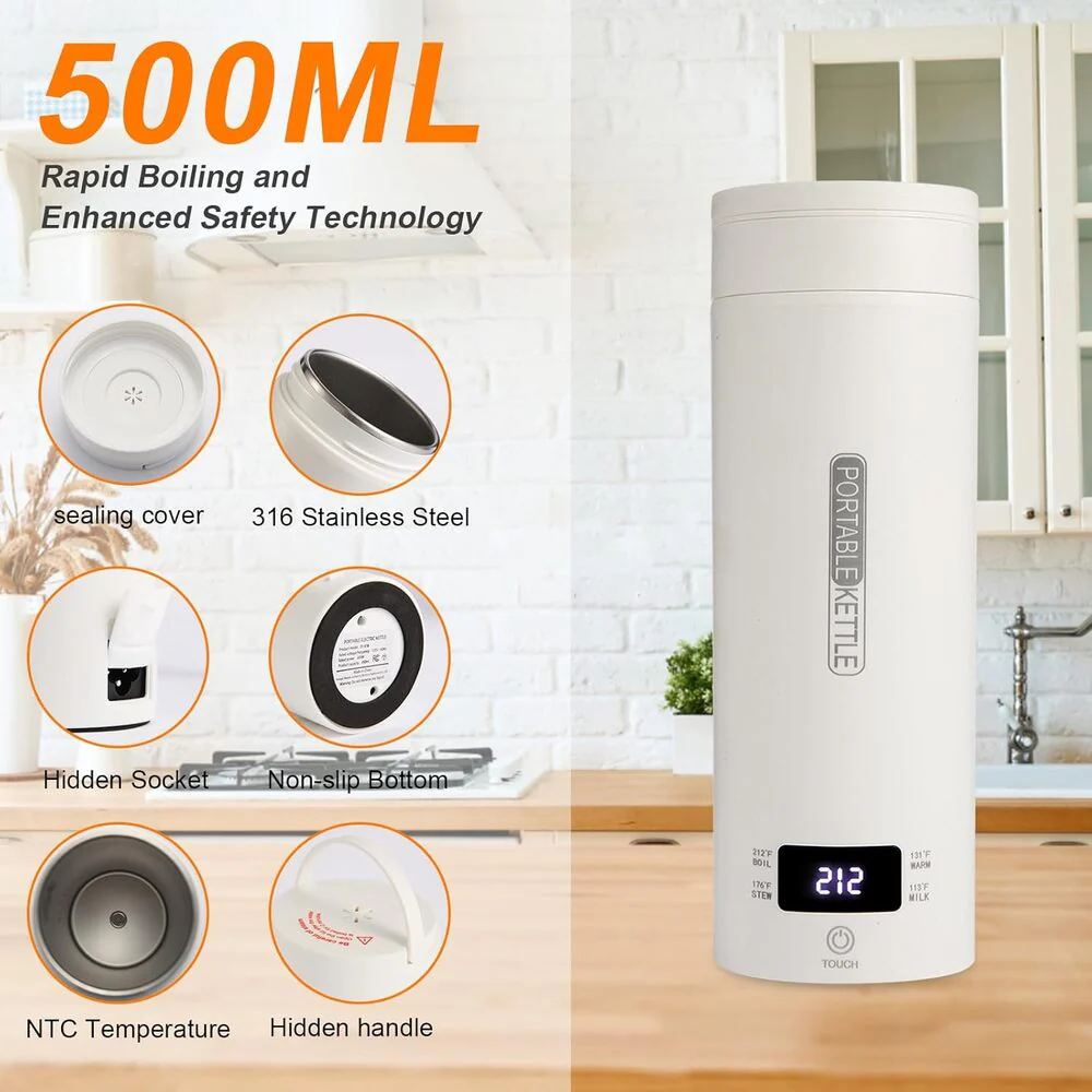 Sakerplus Portable Travel Electric Tea Kettle - Image 7