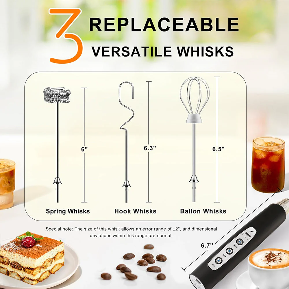 Sakerplus Rechargeable Electric Milk Frother - Image 8