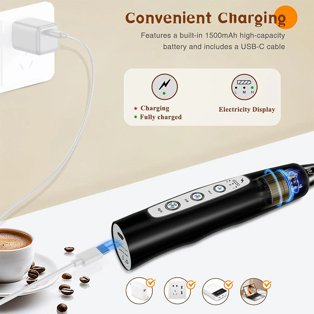 Sakerplus Rechargeable Electric Milk Frother - Image 9