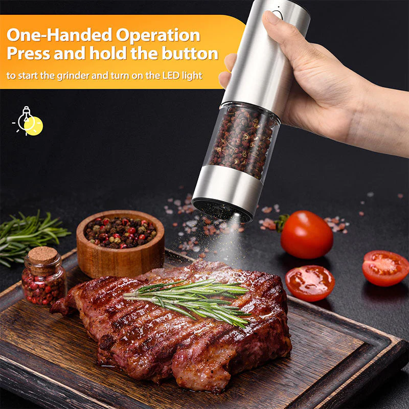 Sakerplus Rechargeable Electric Salt and Pepper Grinder Set - Image 4
