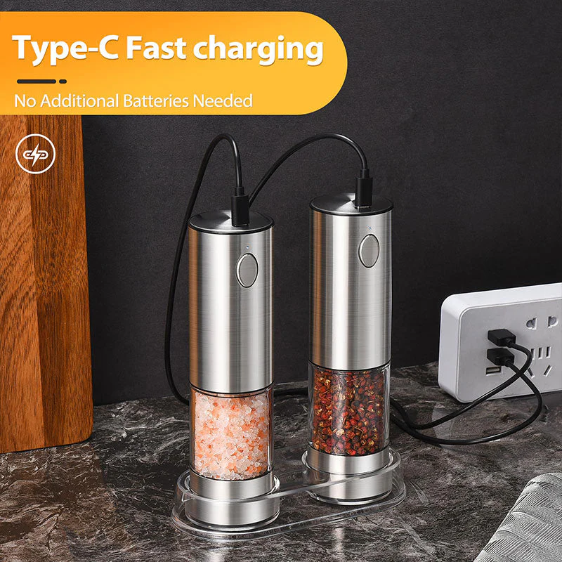 Sakerplus Rechargeable Electric Salt and Pepper Grinder Set - Image 5