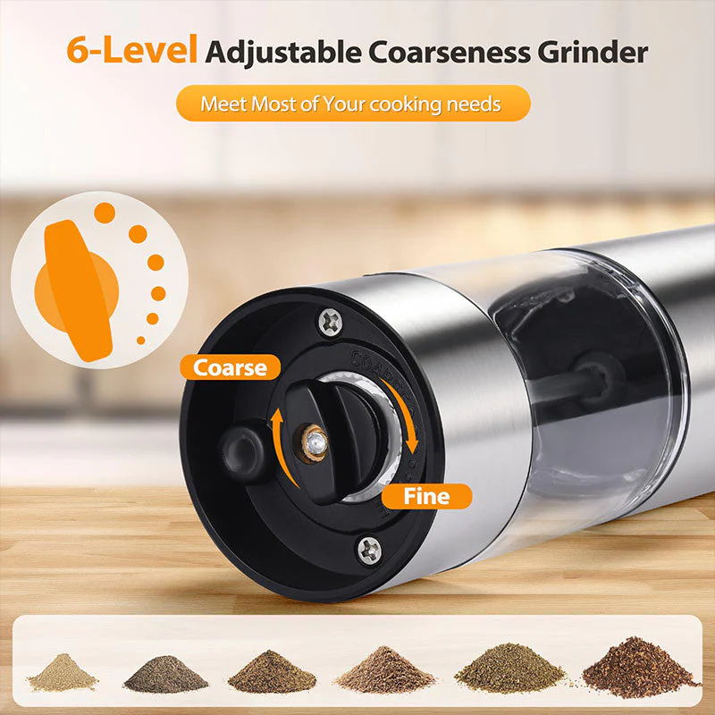 Sakerplus Rechargeable Electric Salt and Pepper Grinder Set - Image 6