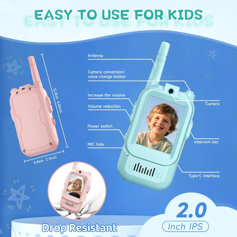Sakerplus Rechargeable Video Walkie Talkies for Kids - Image 6