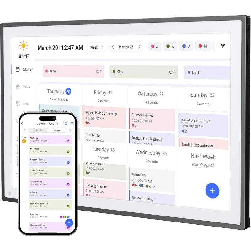 SakerplusĀ® Smart WiFi Digital Family Calendar