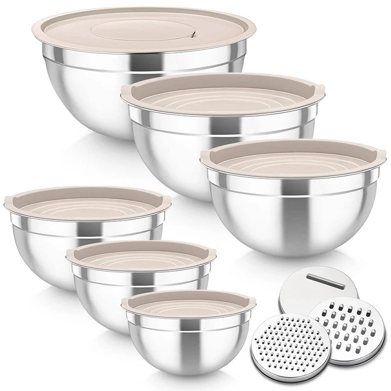 Sakerplus Stainless Steel Mixing Bowls Set - Image 3