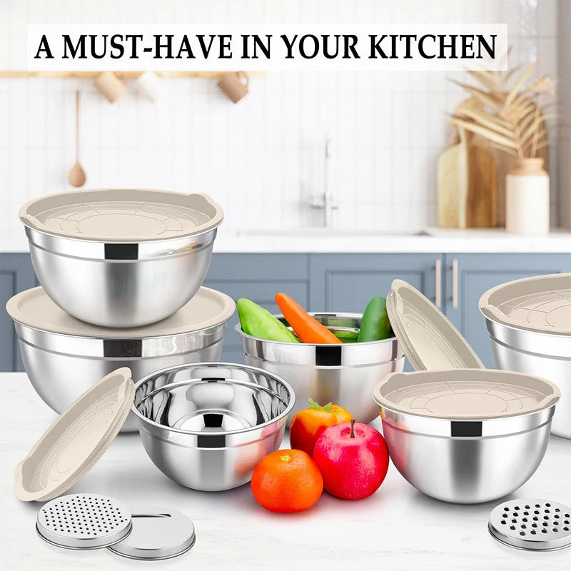 Sakerplus Stainless Steel Mixing Bowls Set - Image 4