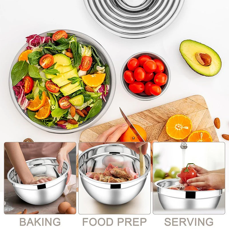 Sakerplus Stainless Steel Mixing Bowls Set - Image 5