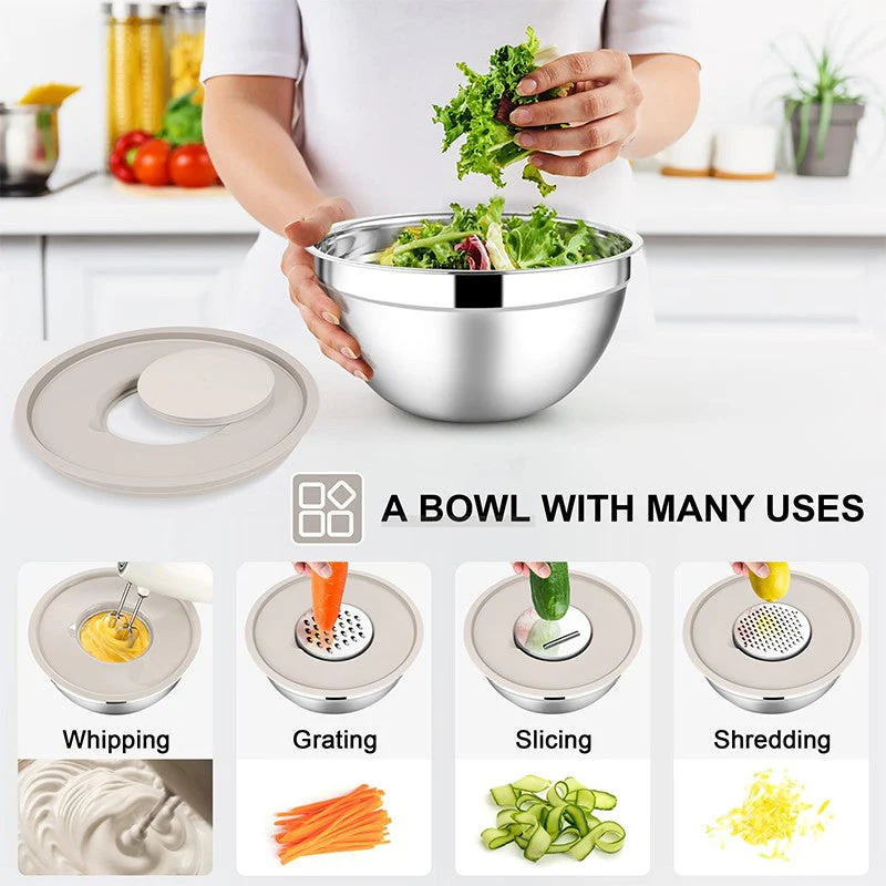 Sakerplus Stainless Steel Mixing Bowls Set - Image 6