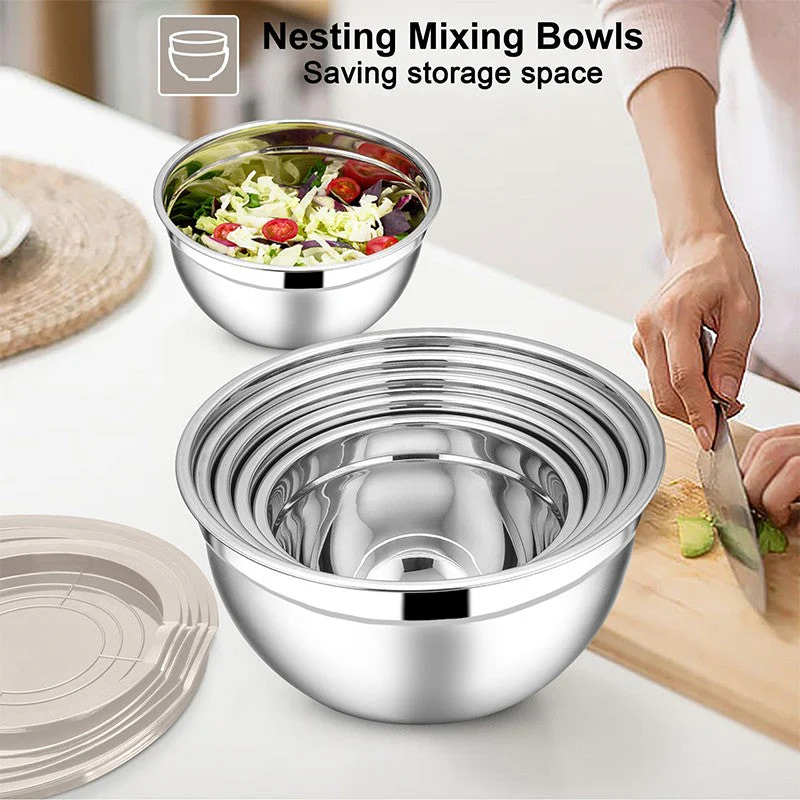 Sakerplus Stainless Steel Mixing Bowls Set - Image 7