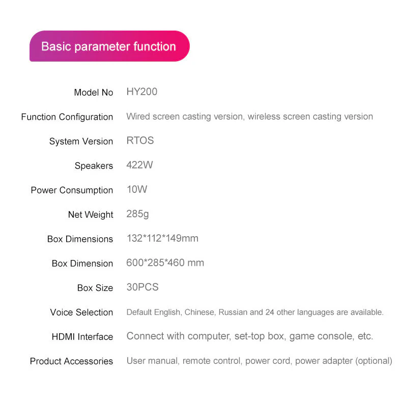 Sakerplus Wireless Bluetooth Projector - Image 11