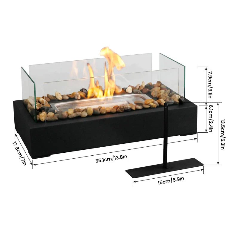 Sakerplus Tabletop Alcohol Fireplace Lamp - Image 18