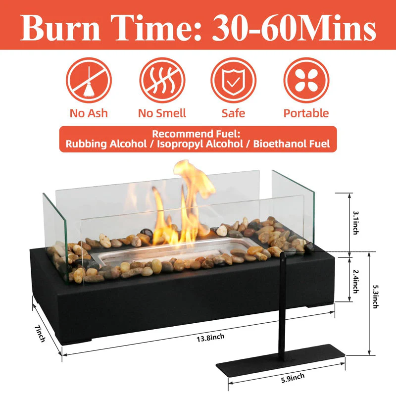 Sakerplus Tabletop Alcohol Fireplace Lamp - Image 8