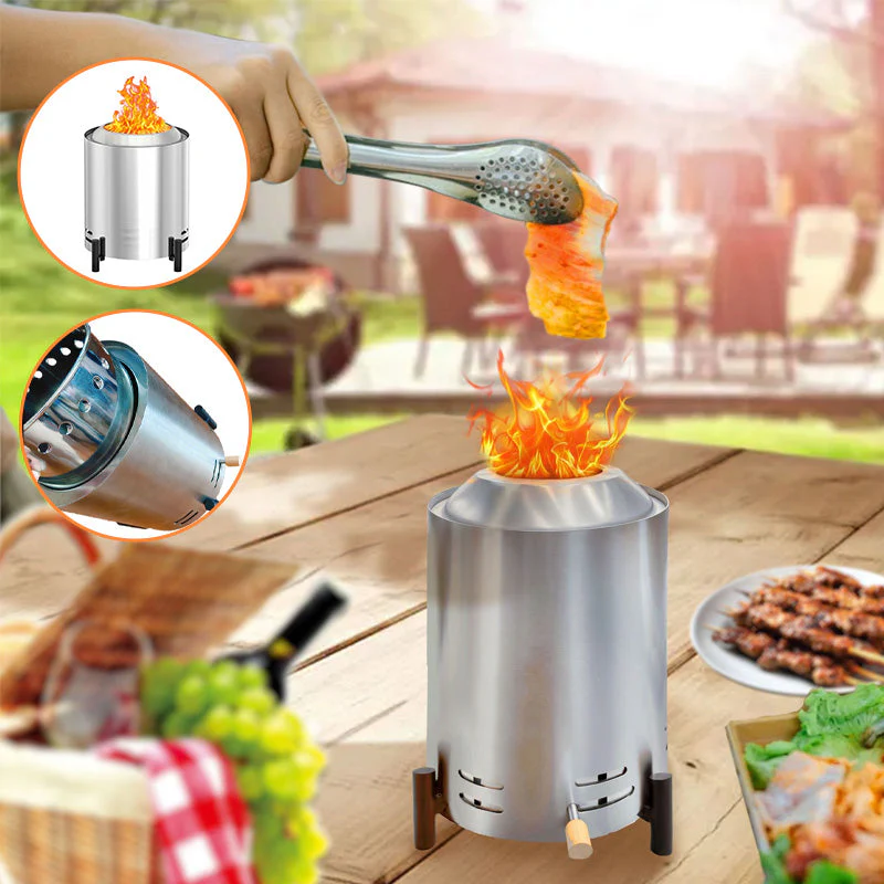 Sakerplus Tabletop Stainless Steel Fire Pit - Image 12