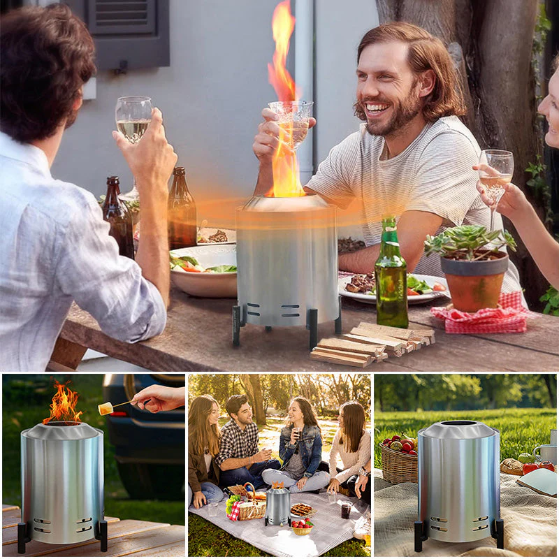 Sakerplus Tabletop Stainless Steel Fire Pit - Image 13
