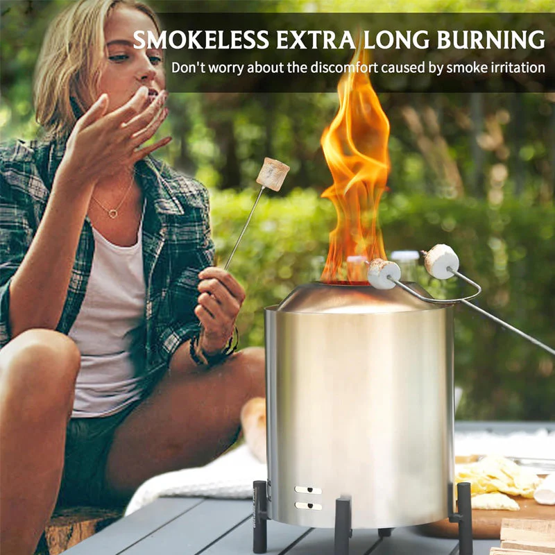 Sakerplus Tabletop Stainless Steel Fire Pit - Image 5