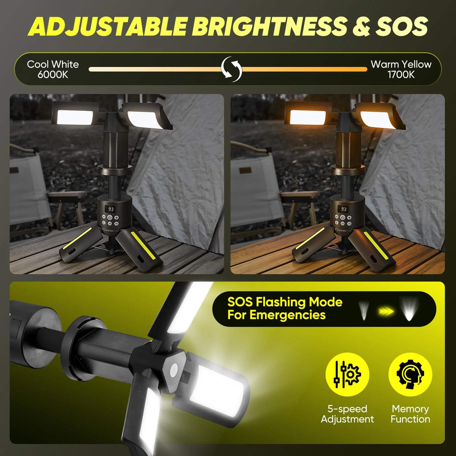 Sakerplus Telescopic Camping Lights with Stand - Image 2