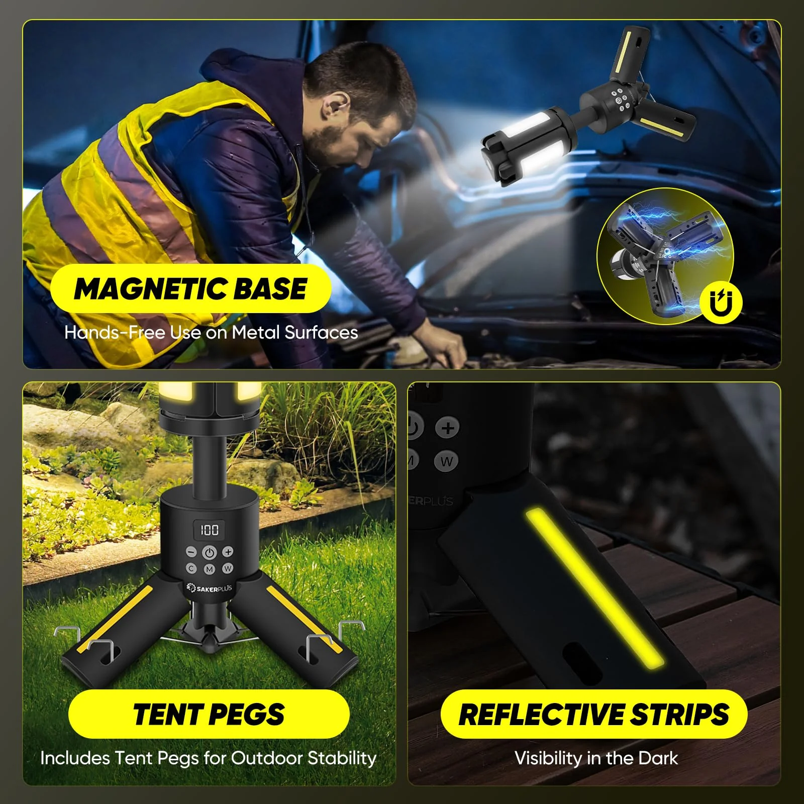 Sakerplus Telescopic Camping Lights with Stand - Image 6