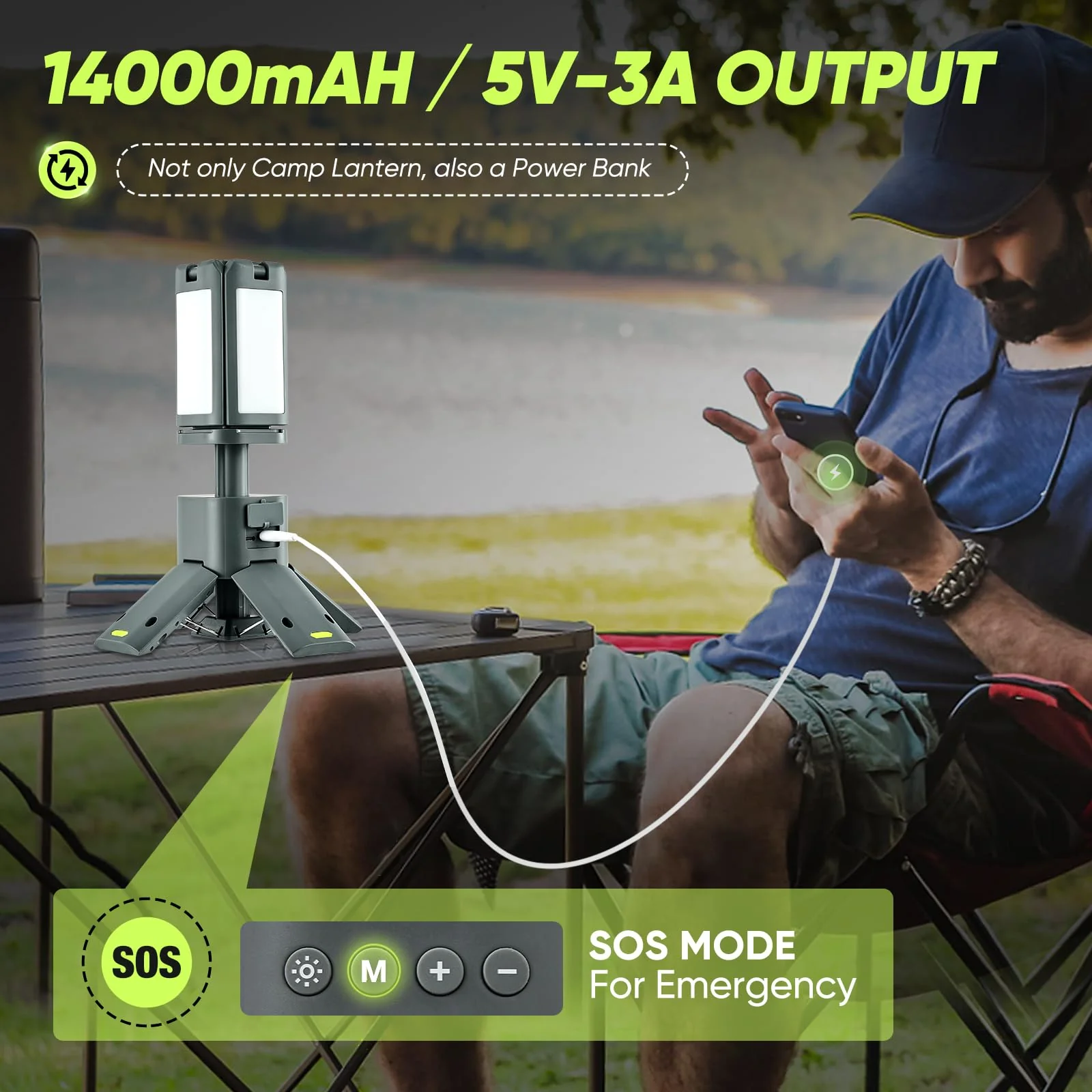 Sakerplus Telescopic Rechargeable Camping Lantern - Image 5