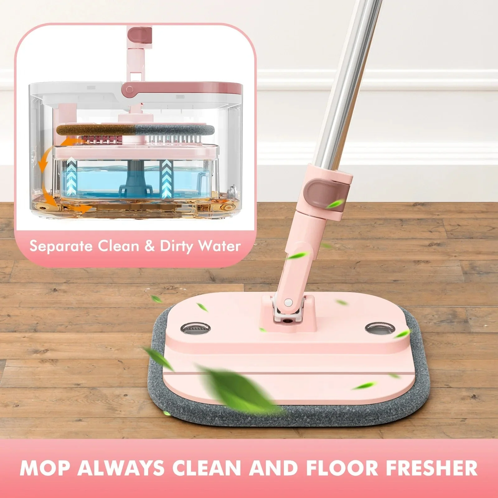 Sakerplus Upgrade Spin Mop Bucket with Detachable Inner Bucket - Image 4