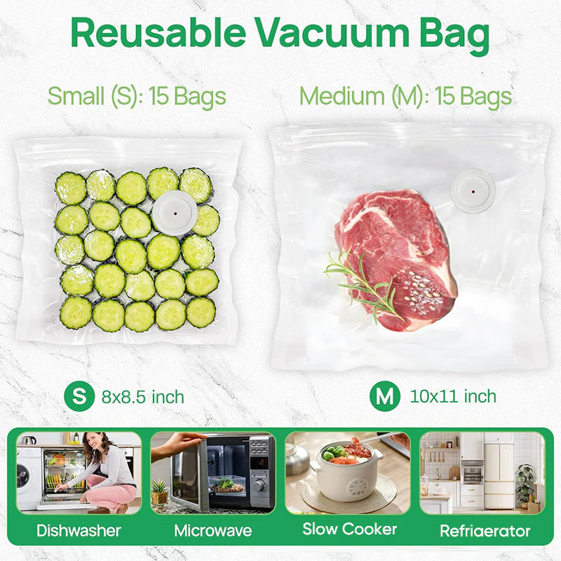 Sakerplus Vacuum Sealer with Reusable Bags - Image 4