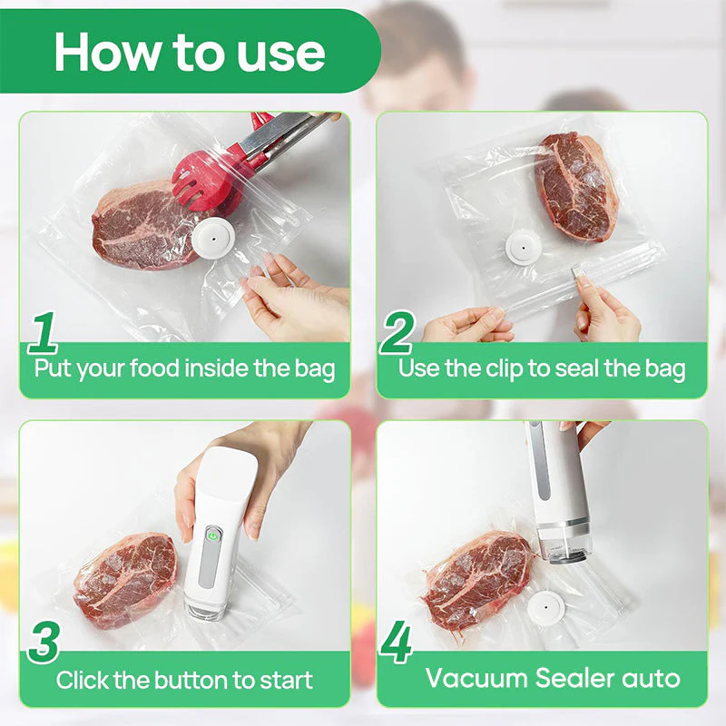 Sakerplus Vacuum Sealer with Reusable Bags - Image 6