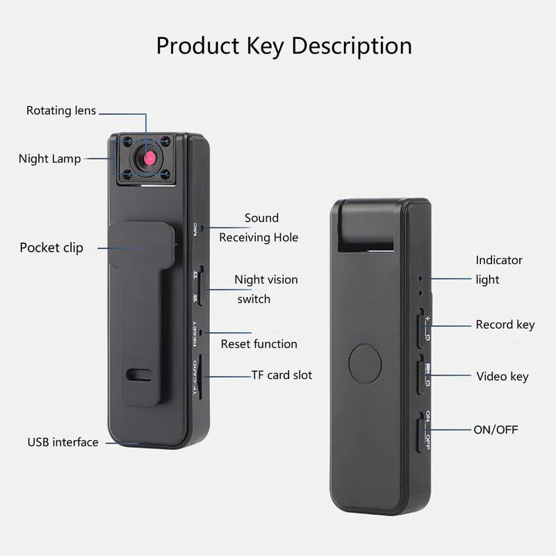 Sakerplus Wireless Body Camera Camcorder - Image 3