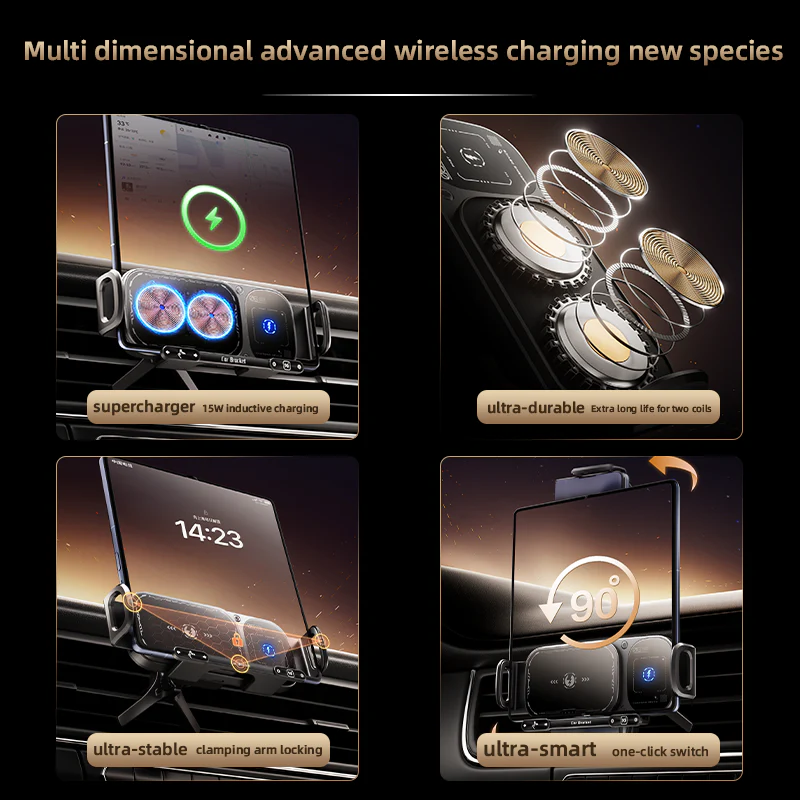Sakerplus Wireless Charging Rotating Car Mount - Image 9