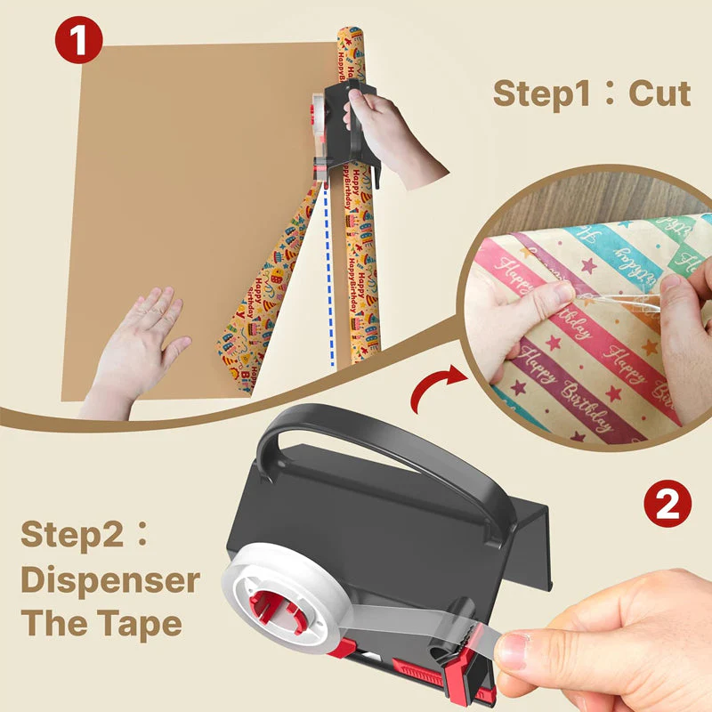 Sakerplus Wrapping Paper Cutter And Dispenser Set - Image 3
