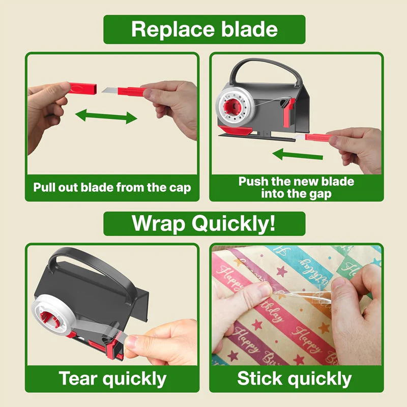 Sakerplus Wrapping Paper Cutter And Dispenser Set - Image 5